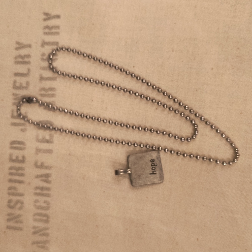 Jewel Kade Hope Charm and ballchain necklace 18"